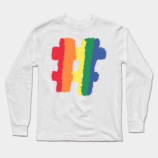 Colorful Rainbow Color Hashtag # LGBT LGBTQ Sign Long Sleeve T-Shirt